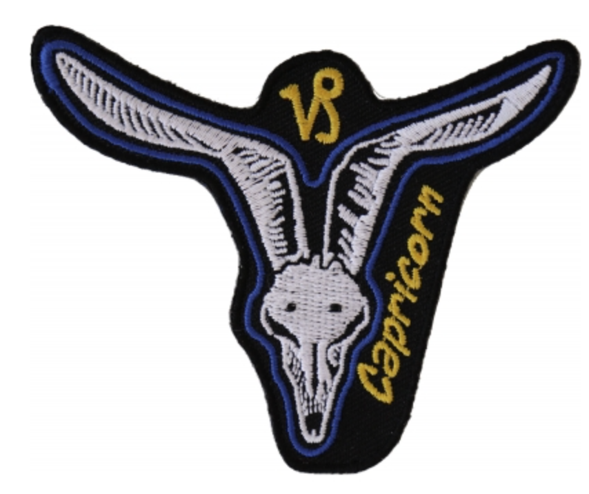 Capricorn Skull Zodiac Sign Patch